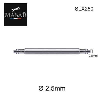 Masar SLX Ø 2,5mm - Barrette a molla per cinturino orologio - Acciaio inossidabile 316L - 0,8mm - 2 pz