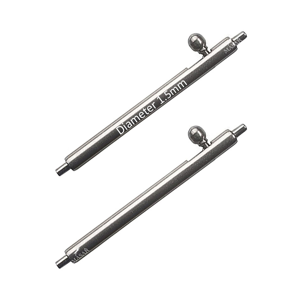Masar XSA Ø 1,5 mm - Barre a molla per cinturino orologio - Sgancio rapido - Acciaio inossidabile 304L - 0,8 mm - 2 pezzi