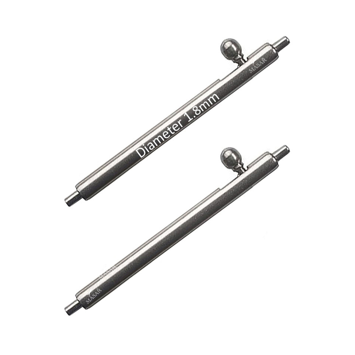 Masar XSA Ø 1,78 mm - Barre a molla per cinturino orologio - Sgancio rapido con leva - 0,8 mm - Acciaio inossidabile 2 pezzi