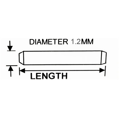 Masar Ø 1,2mm - Perno - Perno a barra tonda piena - Cinturino per orologio - Acciaio inossidabile 316L - 2 pezzi