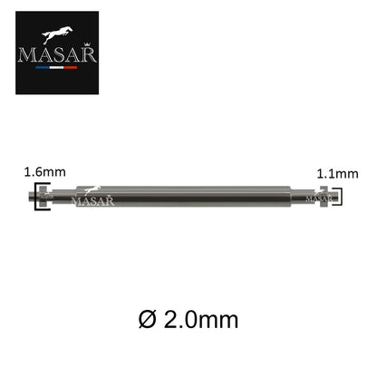 Masar 18mm a 24mm XFP Ø 2,0mm - Barrette a molla per cinturino orologio - Acciaio inossidabile 316L - 1,1mm - 2 pz