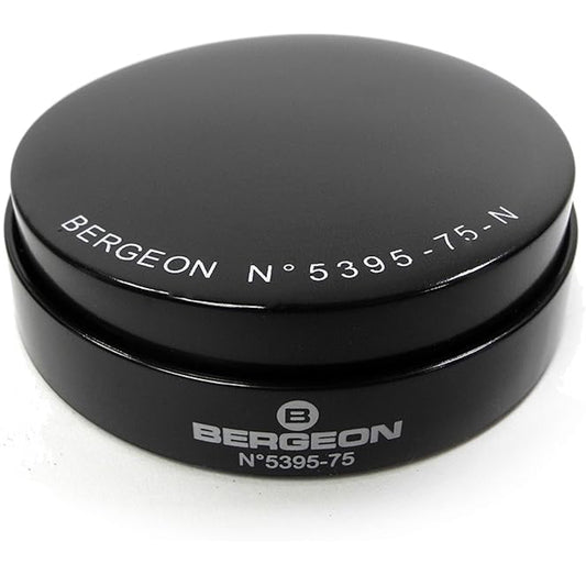 Bergeon 5395‑75‑N – Cuscinetto antiscivolo in gel nero per orologio Ø 75 mm (Swiss Made)