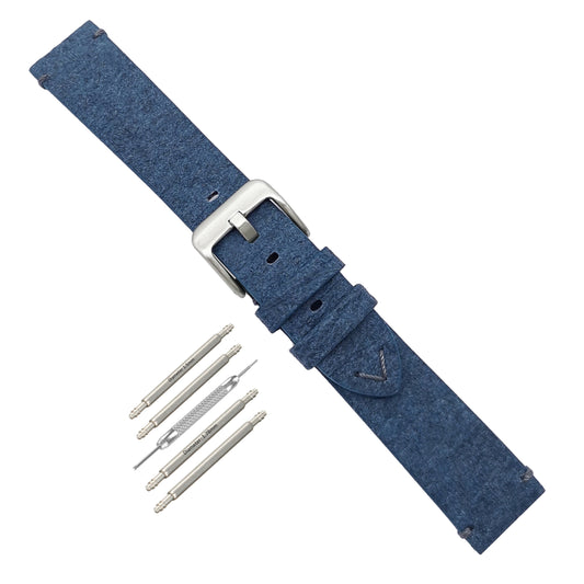 Cinturini per orologi vegani blu con foglia di ananas da 18 mm, 20 mm, 22 mm