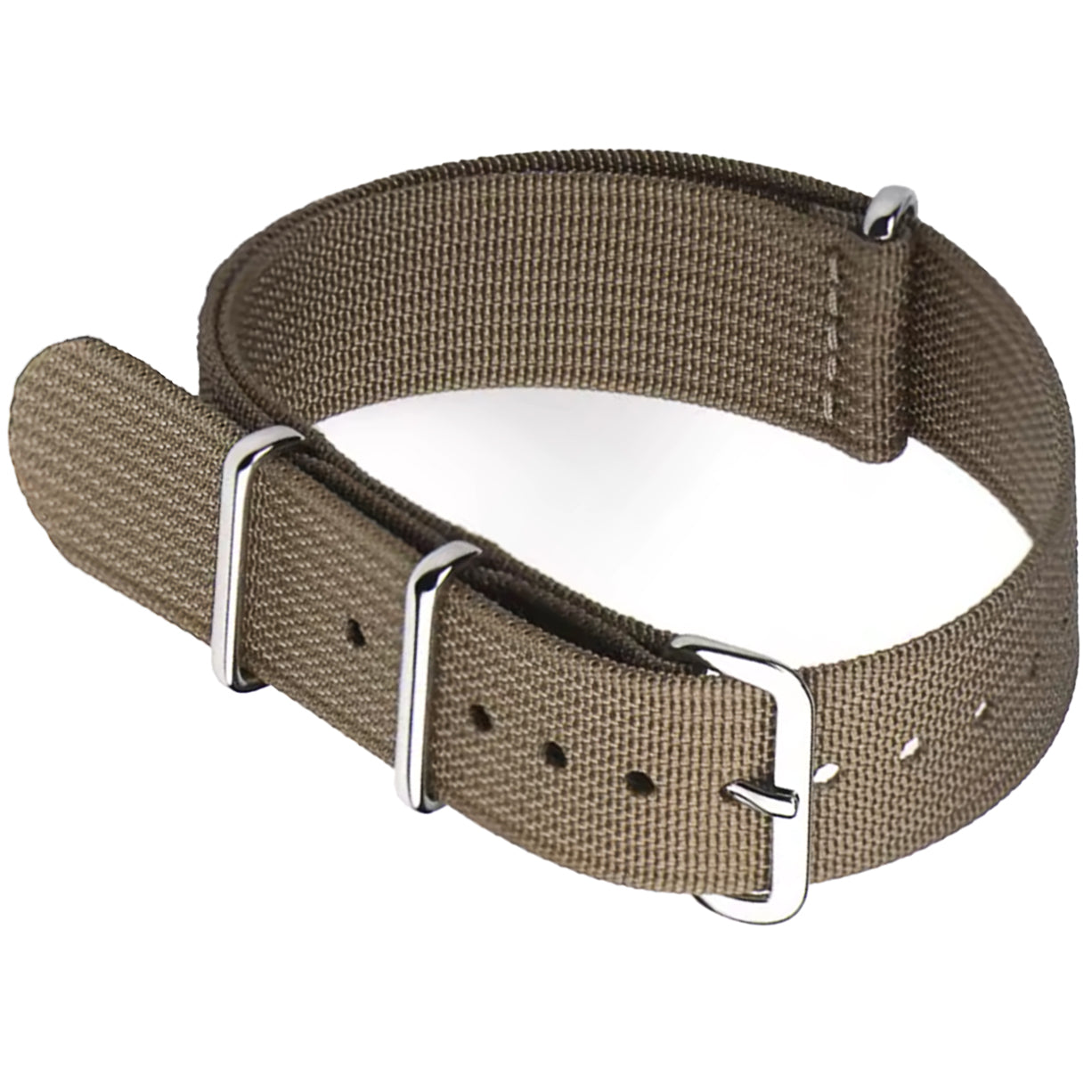 Cinturino NATO Masar marrone chiaro - Tessuto in nylon G10 - Fibbia lucida