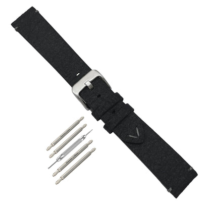 Cinturini per orologi vegani neri con foglia di ananas da 18 mm, 20 mm, 22 mm