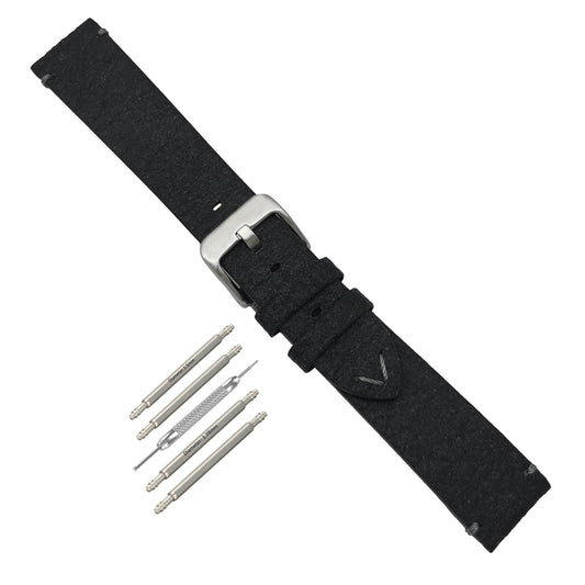 Cinturini per orologi vegani neri con foglia di ananas da 18 mm, 20 mm, 22 mm