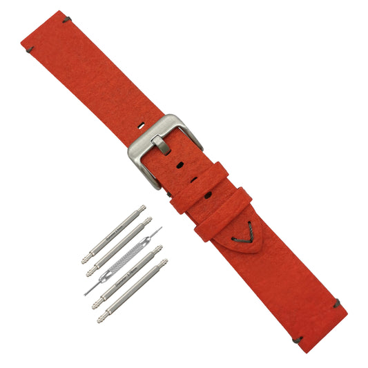 Cinturini per orologi vegani rossi 18mm, 20mm, 22mm