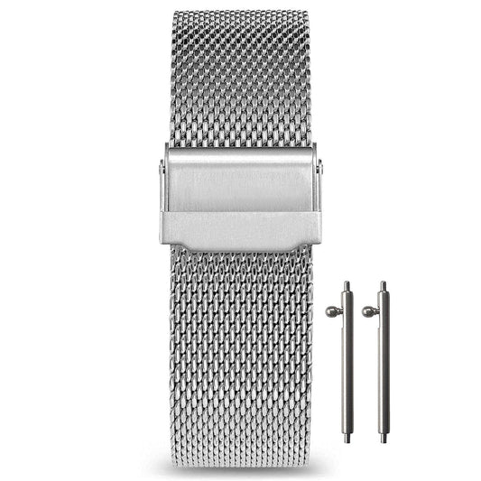 Cinturino orologio Masar 17mm Argento Maglia Milanese - Sgancio rapido - Universale - Maglia Ø 0,6mm