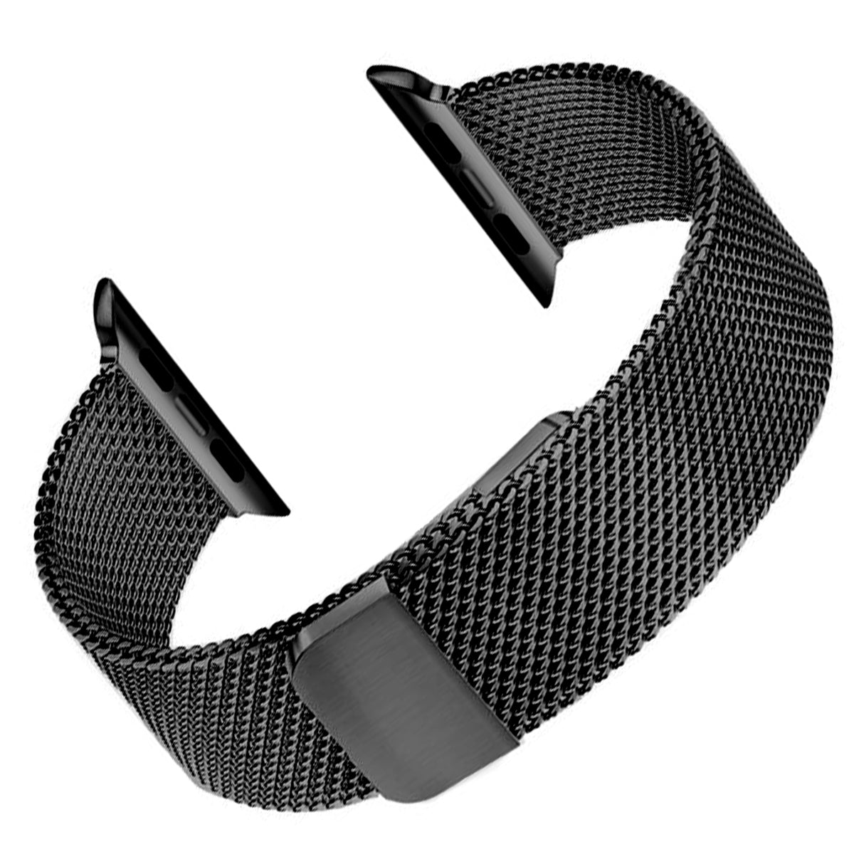 Cinturino milanese compatibile con Apple Watch iWatch - Doppia maglia milanese magnetica - Nero