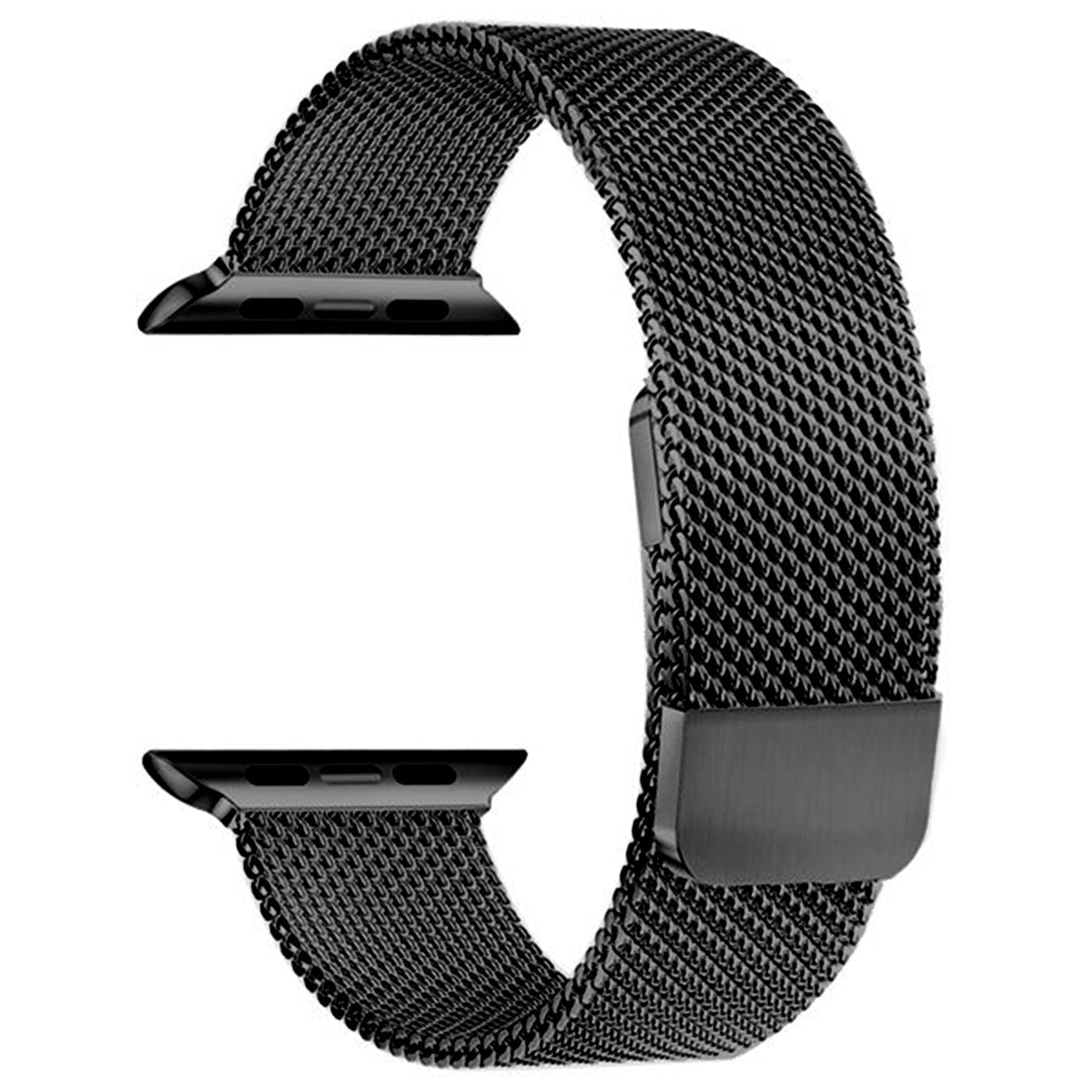 Cinturino milanese compatibile con Apple Watch iWatch - Doppia maglia milanese magnetica - Nero