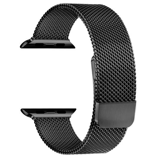 Cinturino milanese compatibile con Apple Watch iWatch - Doppia maglia milanese magnetica - Nero