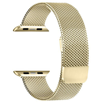 Cinturino milanese compatibile con Apple Watch iWatch - Doppia maglia milanese magnetica - Oro