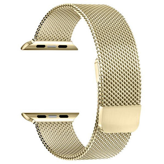 Cinturino milanese compatibile con Apple Watch iWatch - Doppia maglia milanese magnetica - Oro