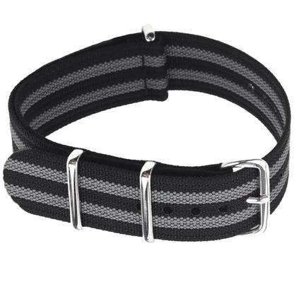 Cinturino Nato Masar 22mm James Bond G10 Nylon - Grigio Nero