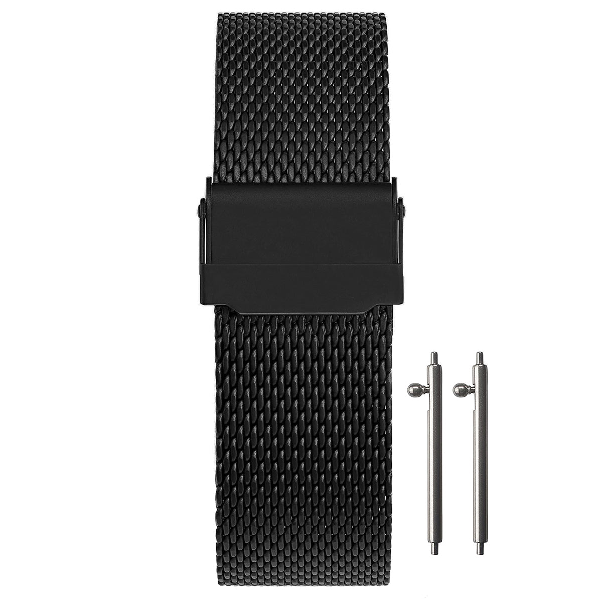 Cinturino per orologio Masar 17mm Maglia Milanese - Sgancio rapido - Universale - Maglia Ø 0,6mm Nero