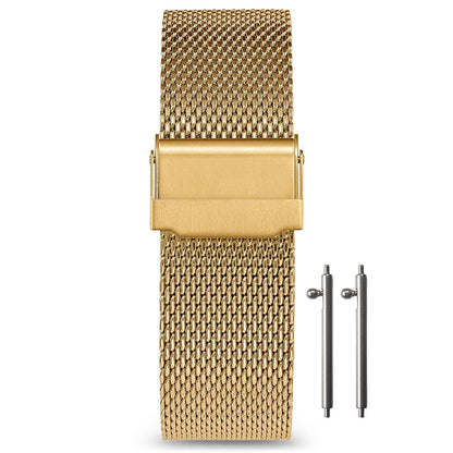 Cinturino per orologio Masar 19mm Maglia Milanese - Sgancio rapido - Universale - Maglia Ø 0,6mm Oro (Oro)