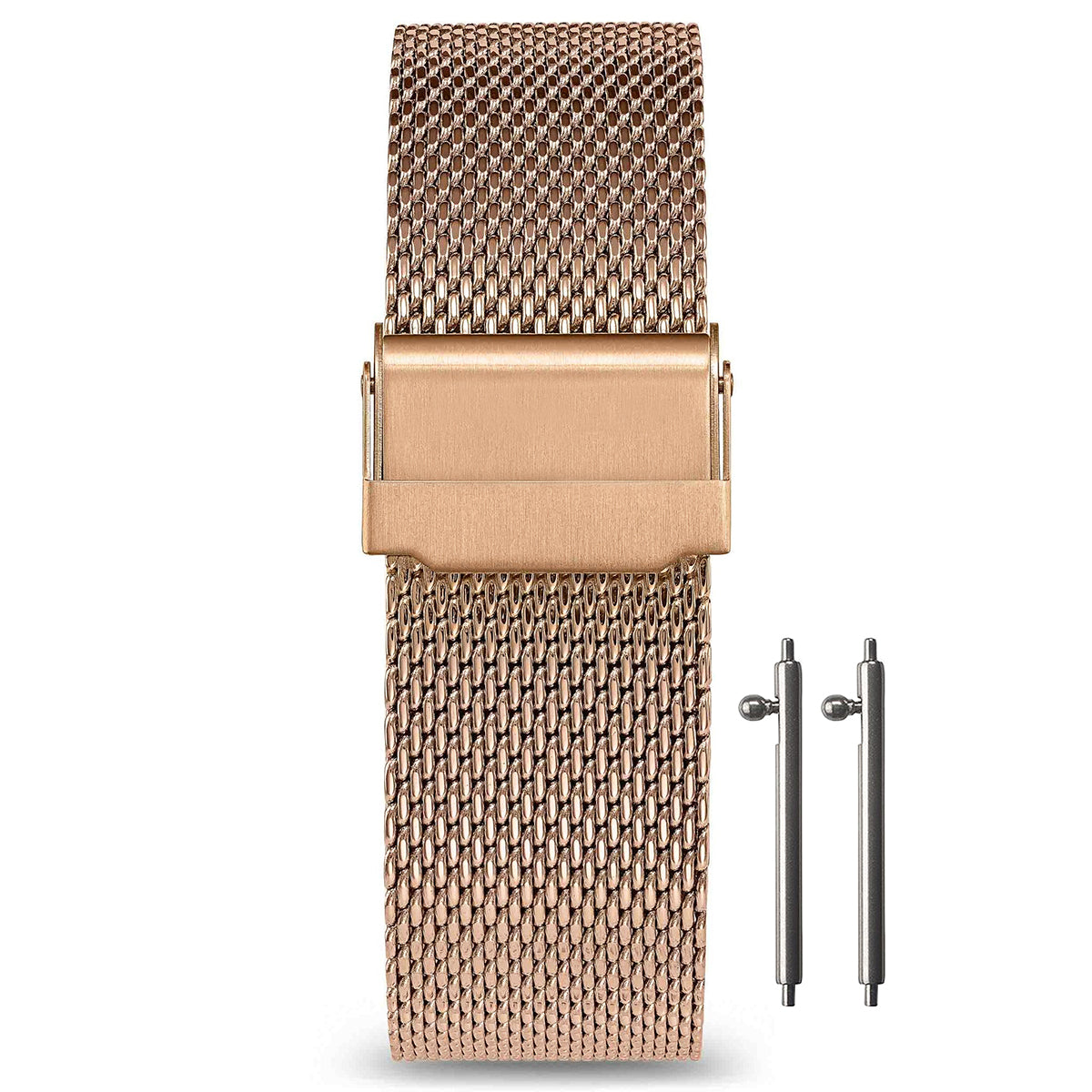 Cinturino orologio Masar 24mm Maglia Milanese - Sgancio rapido - Universale - Maglia Ø 0,6mm Oro rosa