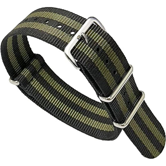 Cinturino per orologio Masar Nato Strap 2 (5) nero e verde-cachi