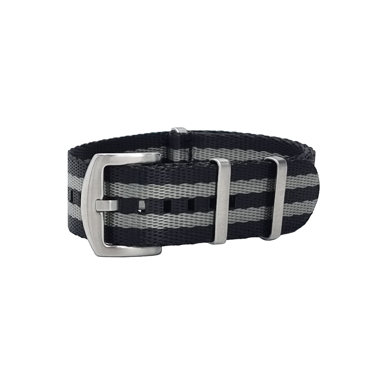 Masar NATO Nylon Grigio/Nero Satinato James Bond 007 – Cinturini per orologi da uomo
