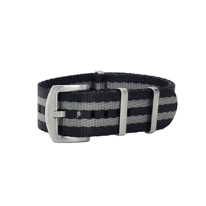 Masar NATO Nylon Grigio/Nero Satinato James Bond 007 – Cinturini per orologi da uomo
