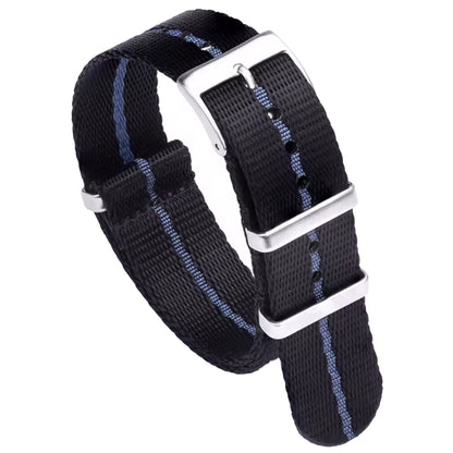 Cinturino Nato Masar 22mm G10 Nylon Nero Blu