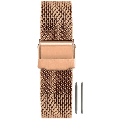 18mm BiG Mesh Ø 1mm - Cinturino Orologio Uomo Mesh, Milanese - Oro Rosa Oro Universale