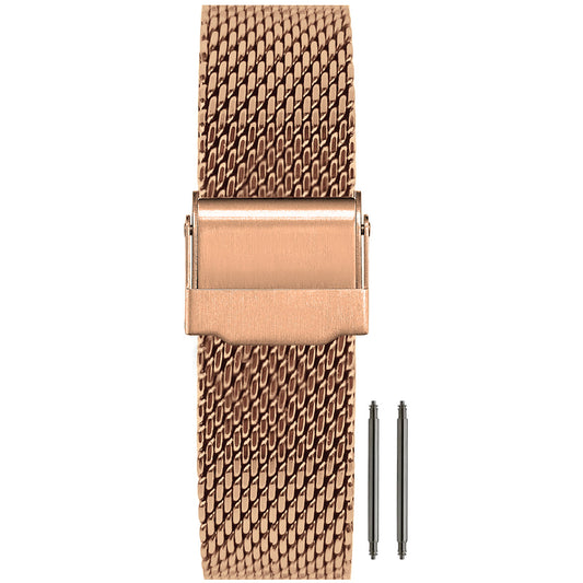 18mm BiG Mesh Ø 1mm - Cinturino Orologio Uomo Mesh, Milanese - Oro Rosa Oro Universale
