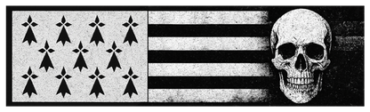 Tradizionale bandiera bretone adesiva Mod – Gwenn ha Du – Bretagna Breizh – 36 x 89 mm