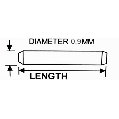 Masar Ø 0,9mm - Perno - Perno a barra tonda completa - Cinturino per orologio - Acciaio inossidabile 316L - 2 pezzi
