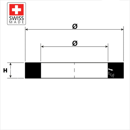 Masar Ø 19,80 x 32,00mm - Guarnizioni Piatte - Compatibili Rolex - H 0,40mm a 1,20mm - 1 Pz