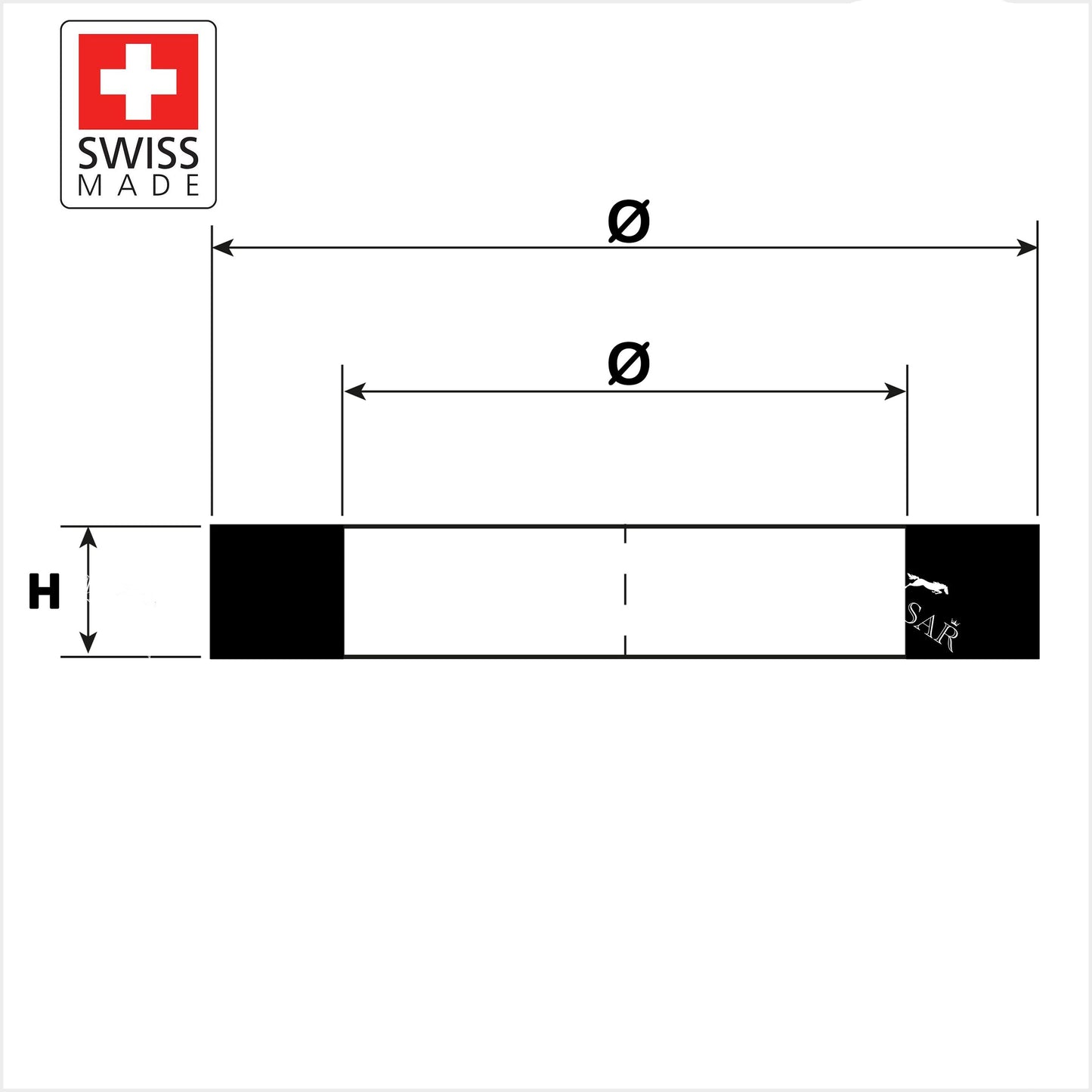 Masar Ø 27,80mm a 41,50mm - Swiss Made - Guarnizioni per orologi piatte - H 0,40mm a 0,75mm - 1 pz