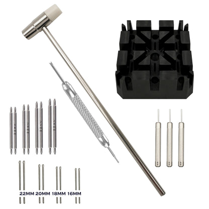 Kit Masar - Strumenti per la riparazione di orologi, maglie e cambio bracciale 22 pezzi