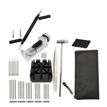 Kit - Strumenti per la riparazione degli orologi, maglie e cambio bracciale 35 pezzi 