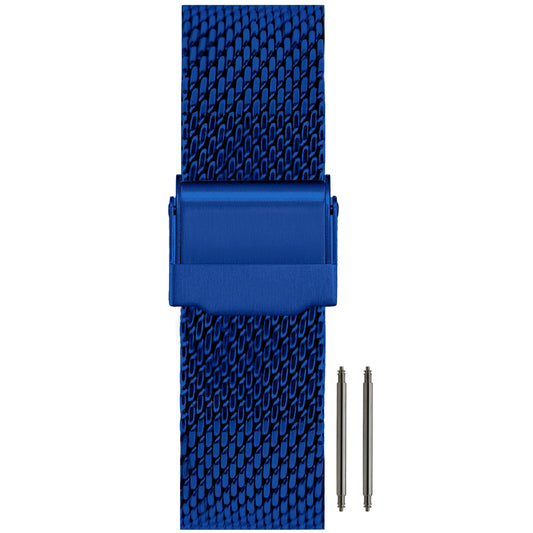 Masar 18mm a 22mm BiG Mesh Ø 1mm - Cinturino per orologio da uomo Mesh, Milanese - Universale - Blu / Blu