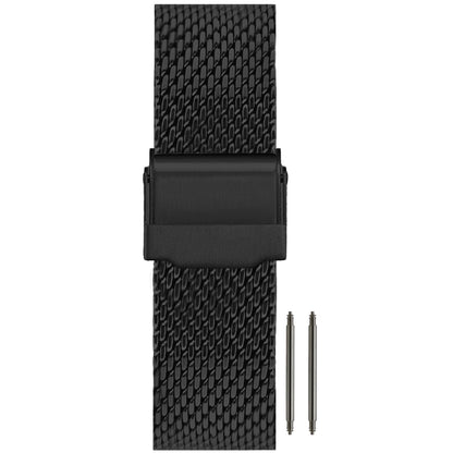 Masar 18mm a 22mm BiG Mesh Ø 1mm - Cinturino per orologio da uomo in maglia milanese - Universale - Nero