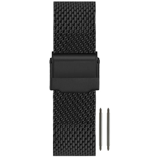 18mm BiG Mesh Ø 1mm - Cinturino per orologio da uomo in maglia milanese - Universale - Nero