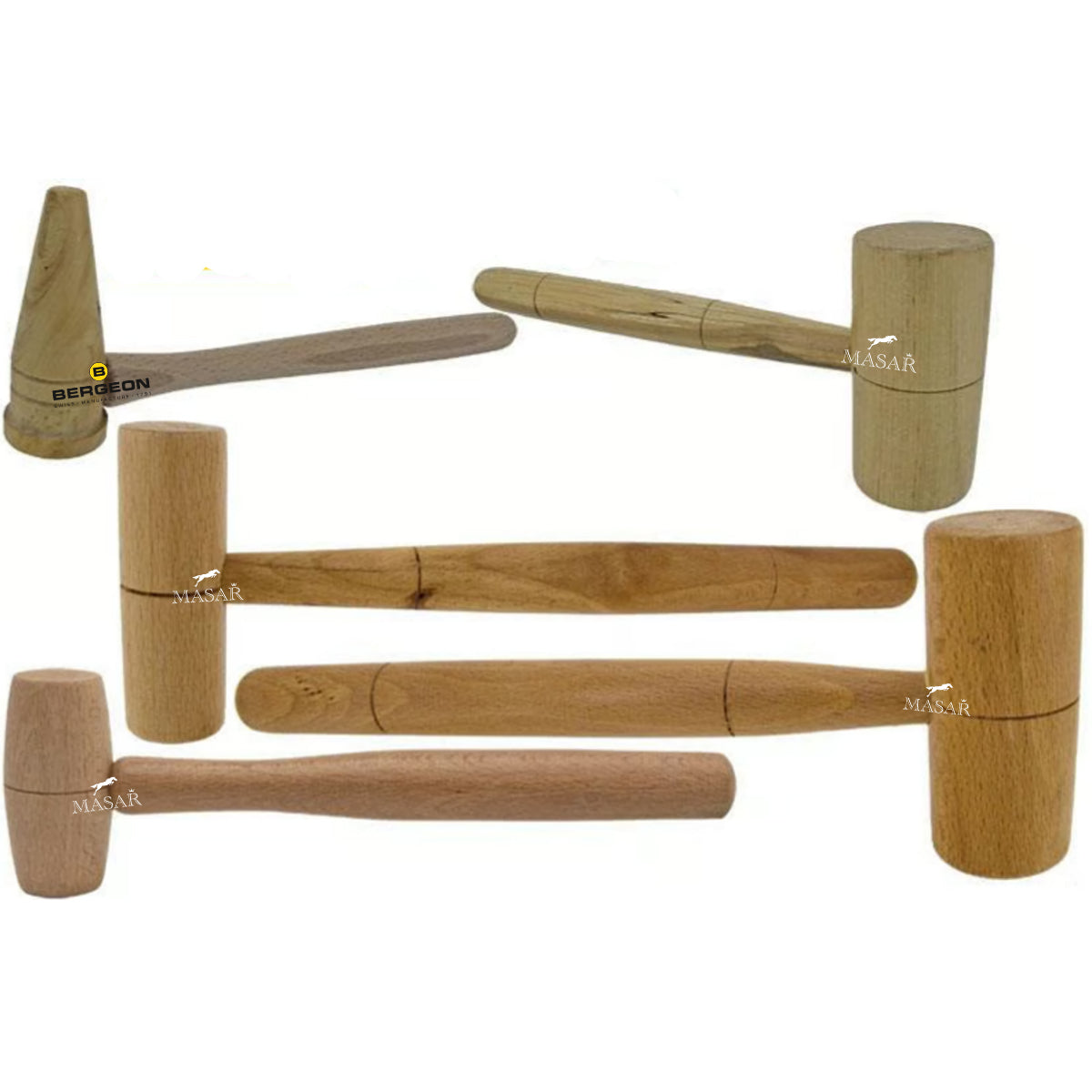 Mazzuoli in legno per metalmeccanici – Bosso e acero | Antigraffio e leggeri – 1 pezzo