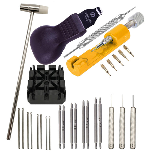 Kit Masar - Strumenti di riparazione - Apricasse per orologi - Regola, cambia cinturini 
