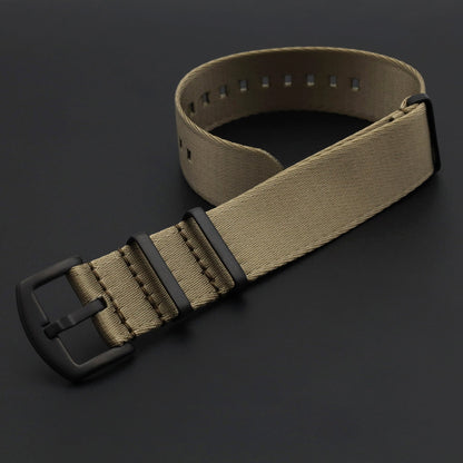 Masar NATO Nylon Khaki - Morbido - Fibbia Khaki / Nero - Cinturino Orologio - Uomo
