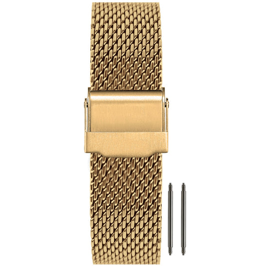 10mm BiG Mesh Ø 1mm - Cinturino Orologio Uomo Maglia Milanese - Oro / Oro Universale