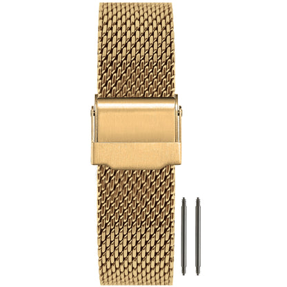 14mm BiG Mesh Ø 1mm - Cinturino Orologio Uomo Mesh, Milanese - Oro / Oro Universale