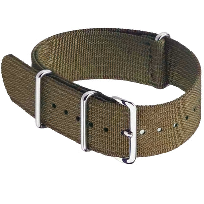 Cinturino NATO Masar Khaki - Tessuto in nylon G10 Khaki - Fibbia lucida