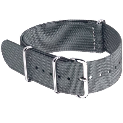 Cinturino Nato Masar grigio - Tessuto in nylon G10 - Fibbia lucida