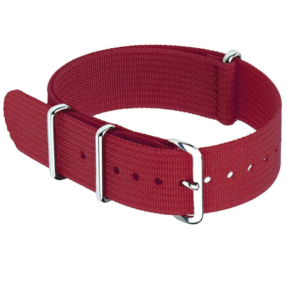 Cinturino bracciale Nato Red compatibile con Tudor Seiko Rolex Bay Strap rosso Premium
