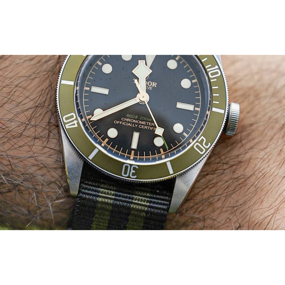 Cinturino NATO per orologio, nero, verde-kaki, Rolex, Tudor Black Bay, Briston, Seiko, 18 mm, 20 mm, 22 mm