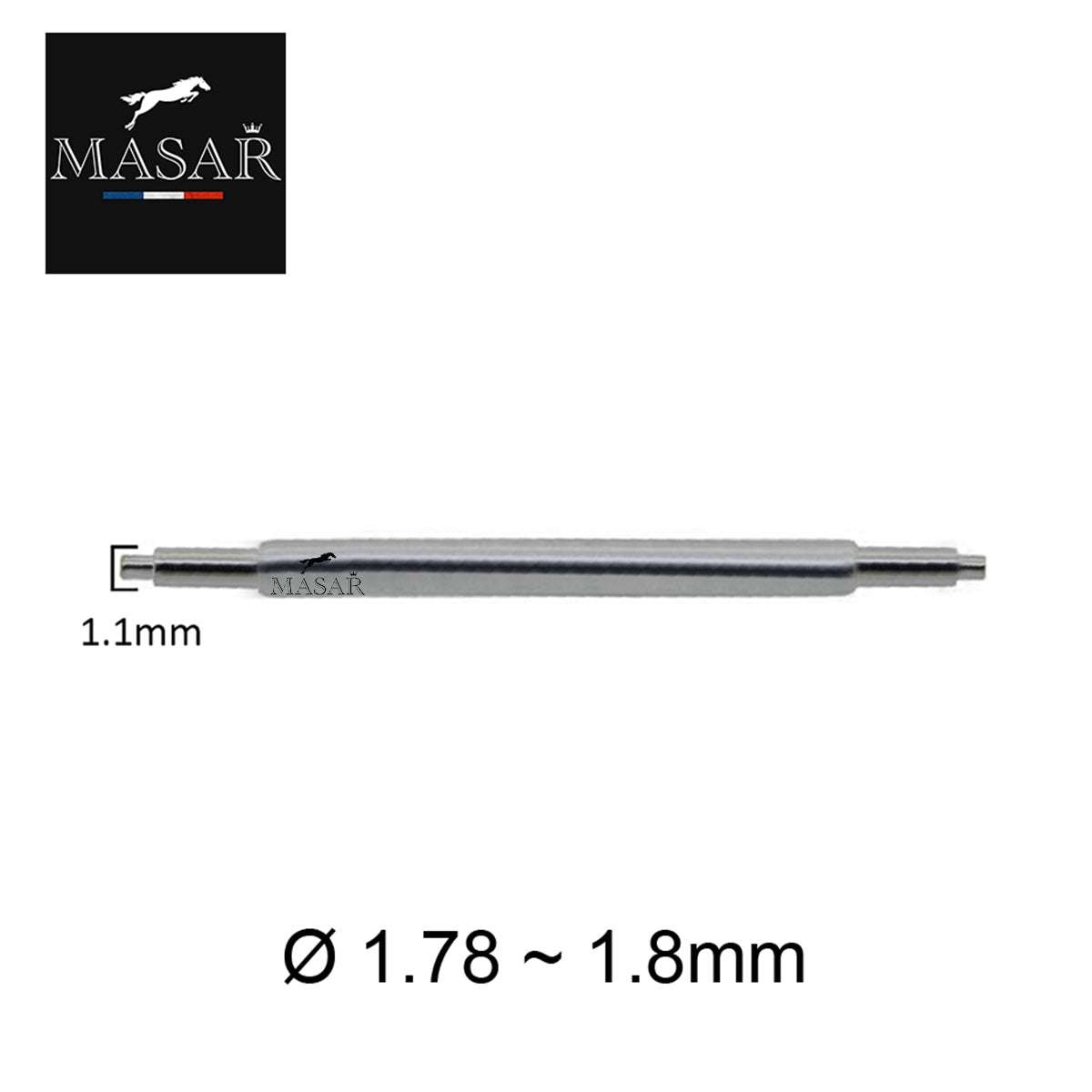 Masar 10mm a 40mm UDS Ø 1.78mm - Barrette a molla per cinturini per orologi - Acciaio inossidabile - Universale - 0.8mm - 2 pz