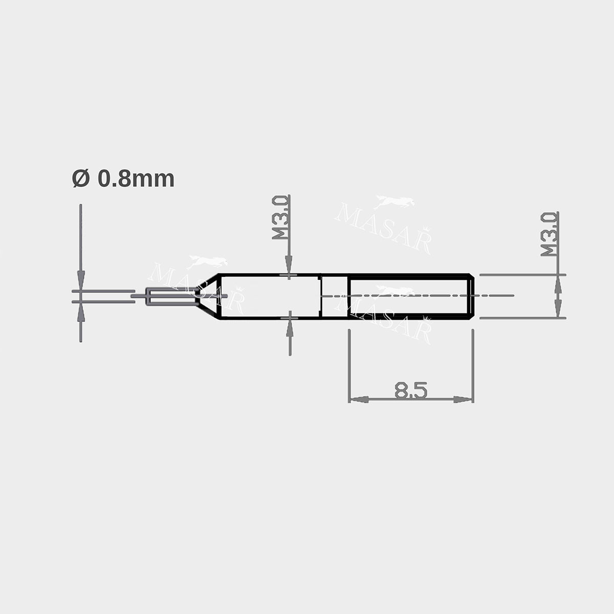 Masar XT Premium L Spring Bar Tool - per cinturini per orologi - Forchette, punte, larghe - Acciaio inossidabile