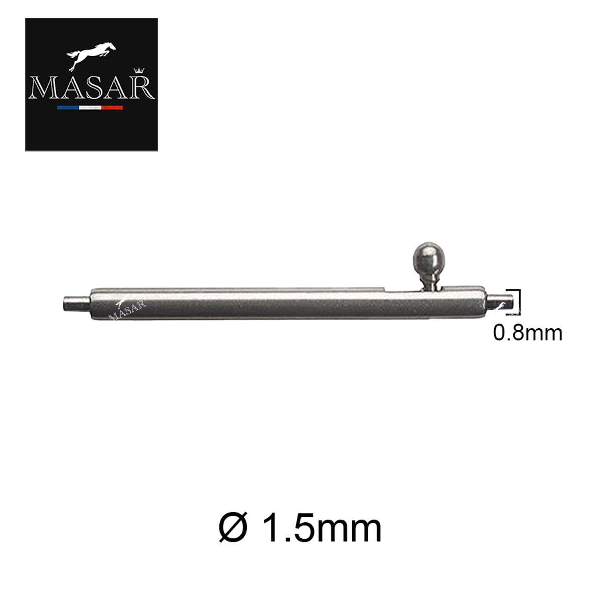 Masar Xsa Ø 1,5 mm Barrette a molla per cinturino orologio - Sgancio rapido - Acciaio inossidabile 0,8 mm - Confezione da 4