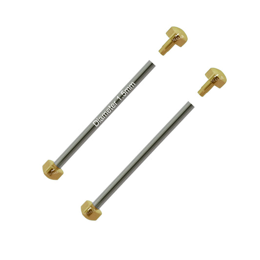 Rivetto - 20mm a 28mm Ø 1,5mm - Testa H Ø 3,5mm o 4,0mm - Chiusura cinturino orologio - Oro/Oro - 2 pezzi