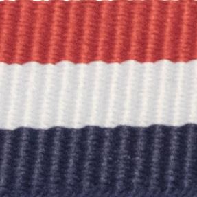 Masar NATO Nylon Blu / Bianco / Rosso / Cambridge / Fibbia Oro Rosa - Cinturino Orologio